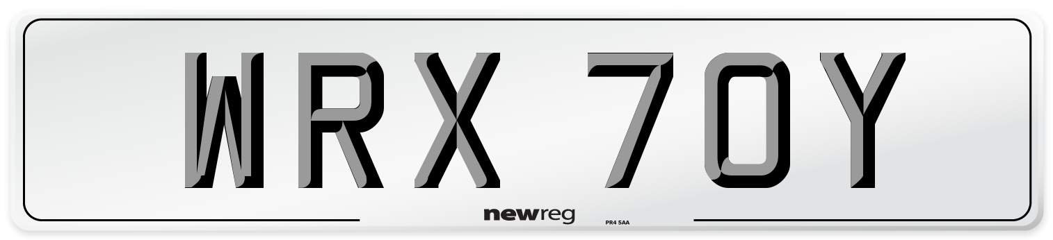 WRX 70Y Number Plate from New Reg